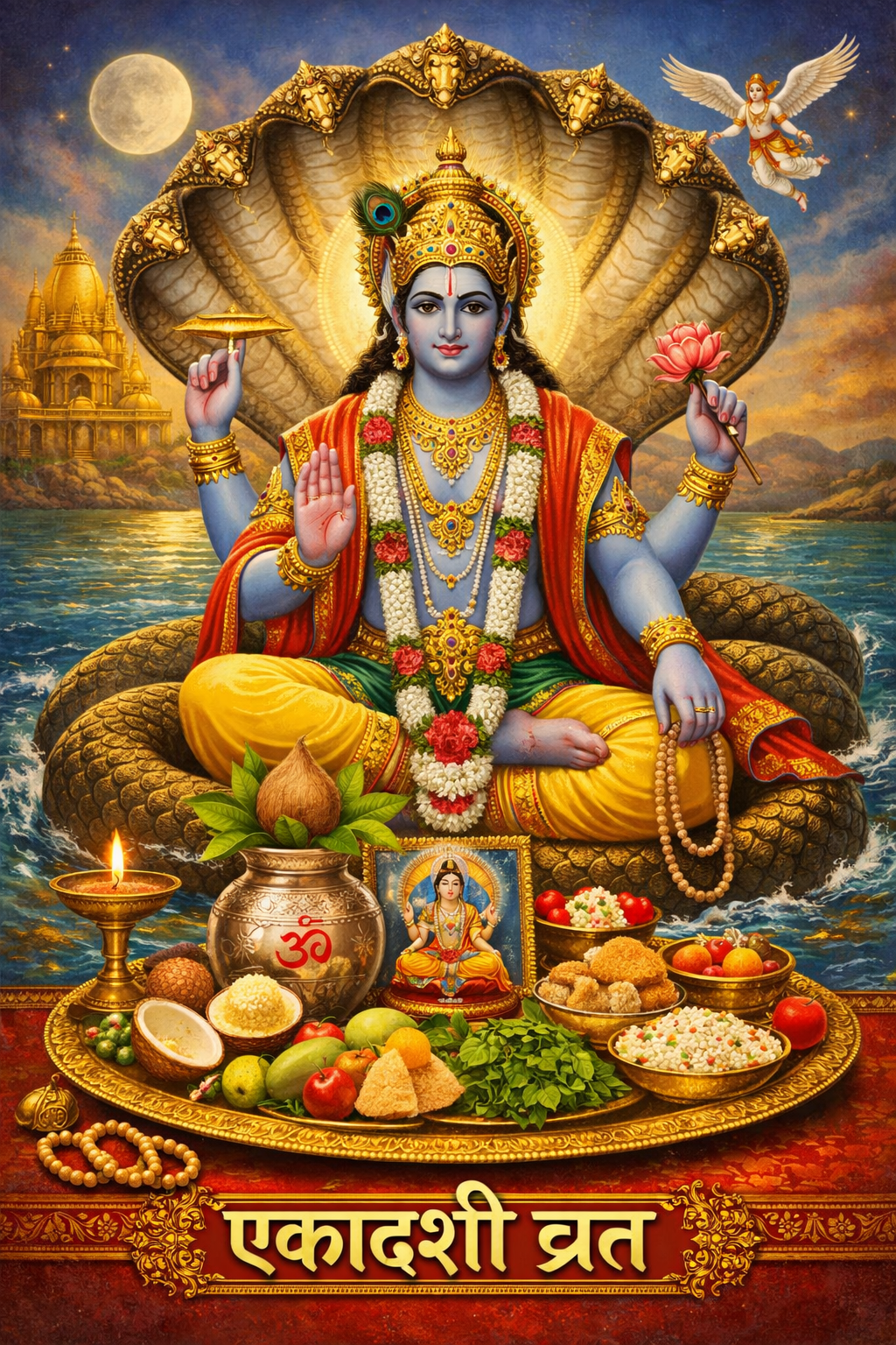 Ekadashi Vrat explains its origin, spiritual importance, reasons for avoiding grains, divine benefits, rituals, and how it leads to peace, purity, and moksha. by SHUKYOGI