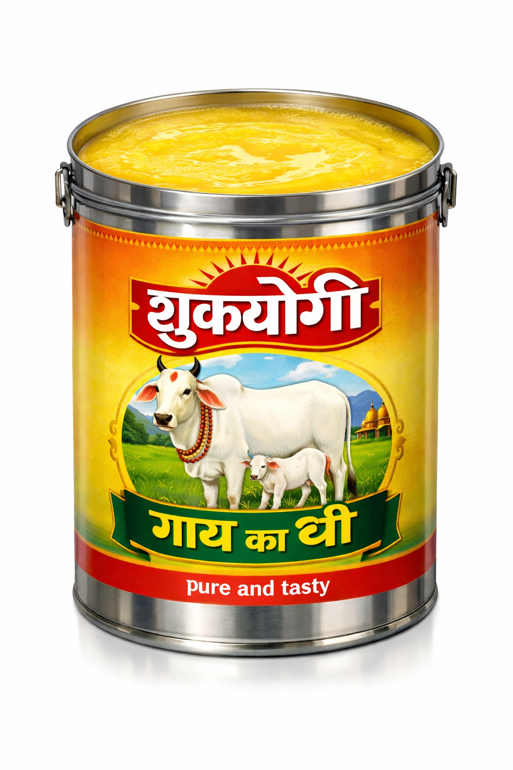 ShukYogi 1 Litre Desi Bilona Cow Ghee | Handcrafted- 100% Pure Ghee