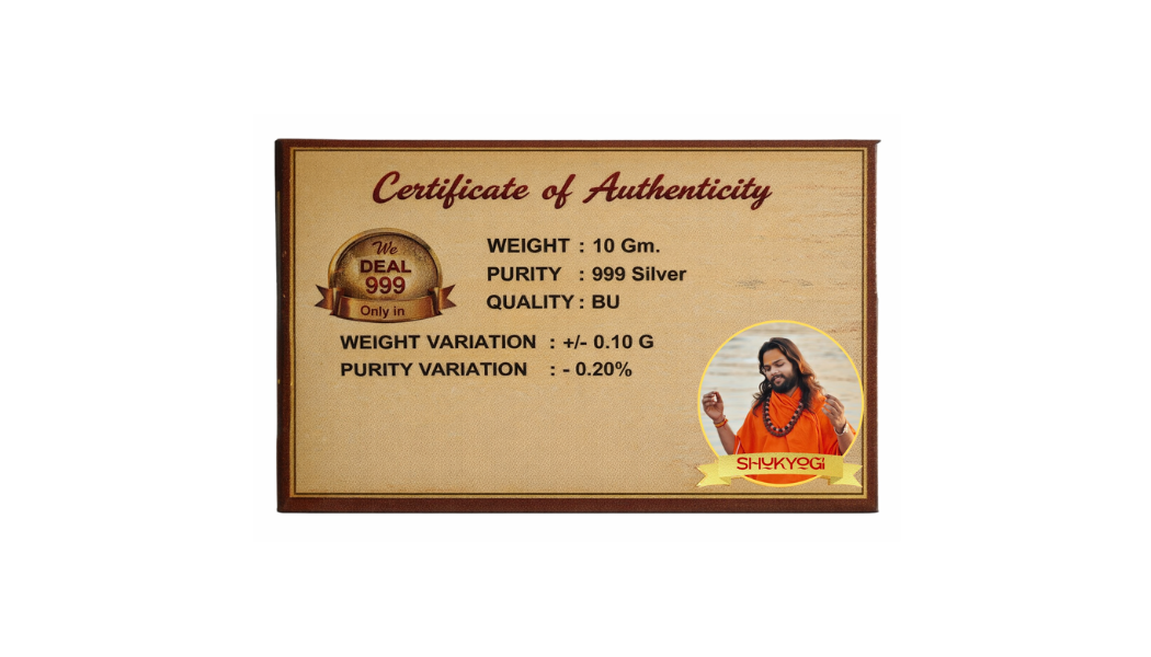 Shri Ram Mandir 10 Gram 999 Silver Coin With Laminated Pvc Card