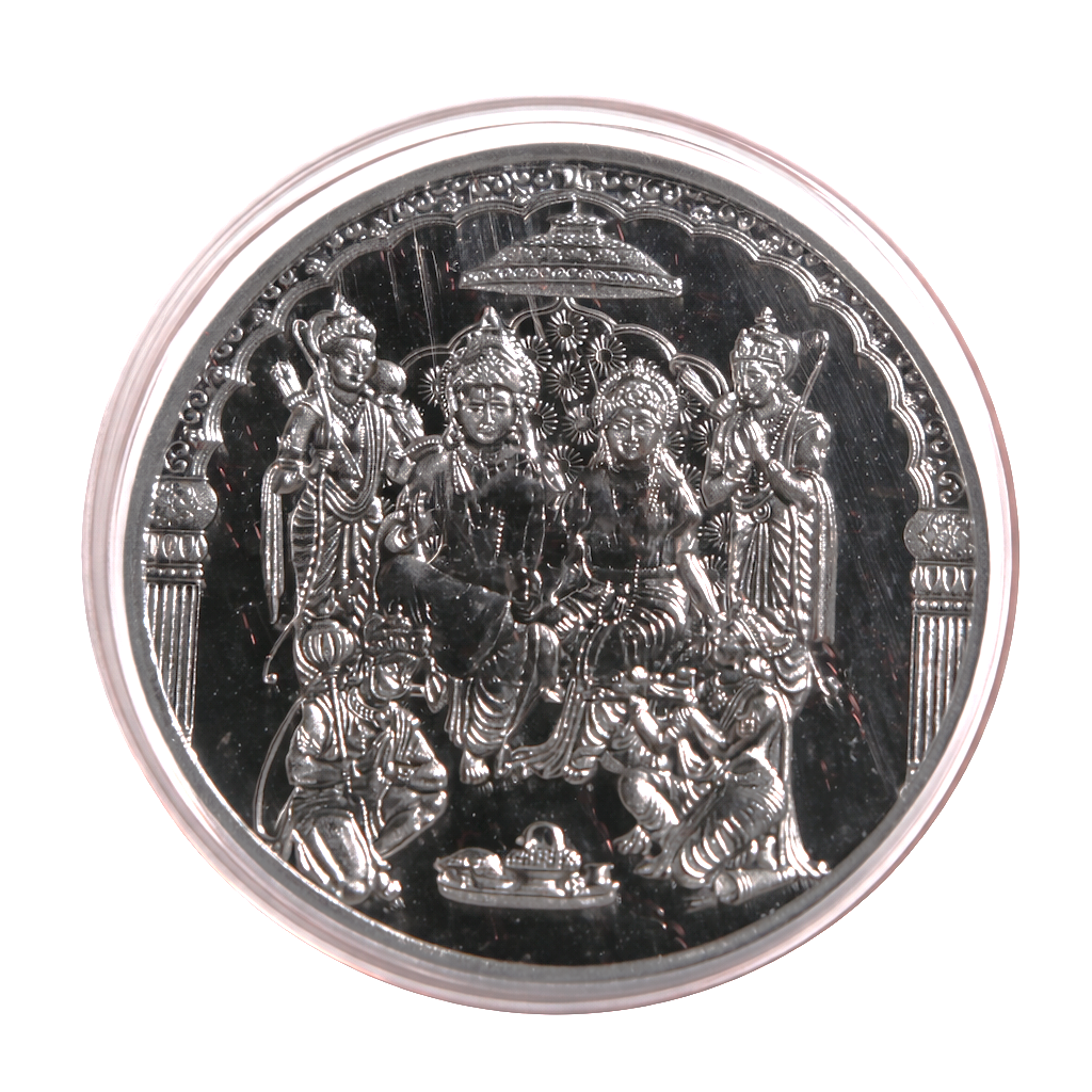 Shri Ram Mandir 10 Gram 999 Silver Coin With Laminated Pvc Card